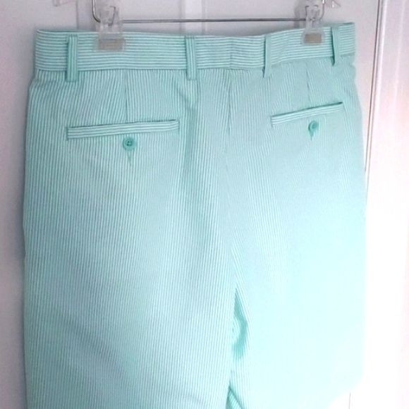 PEBBLE BEACH PERFORMANCE Green & White Striped Golf Shorts Mens Size 36 - Picture 4 of 7
